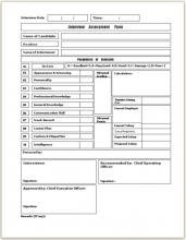 Interview assessment form